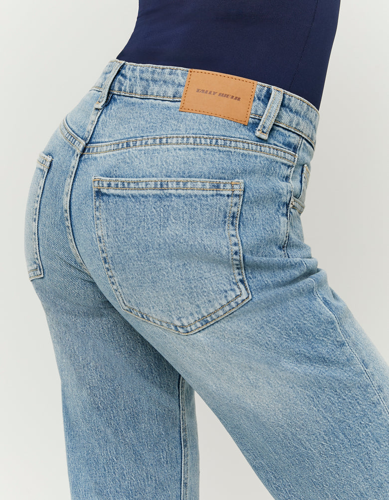 Low Waist Straight Jeans | Blue Wash