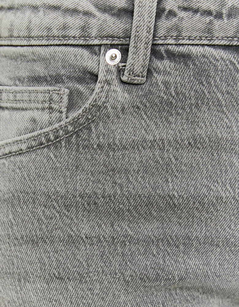 Low Waist Straight Jeans | Grey Wash