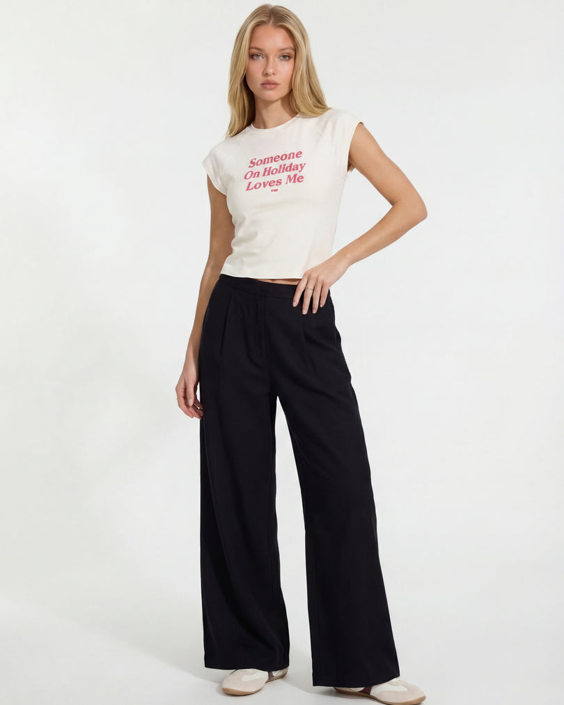 Wide Leg Trousers | Black