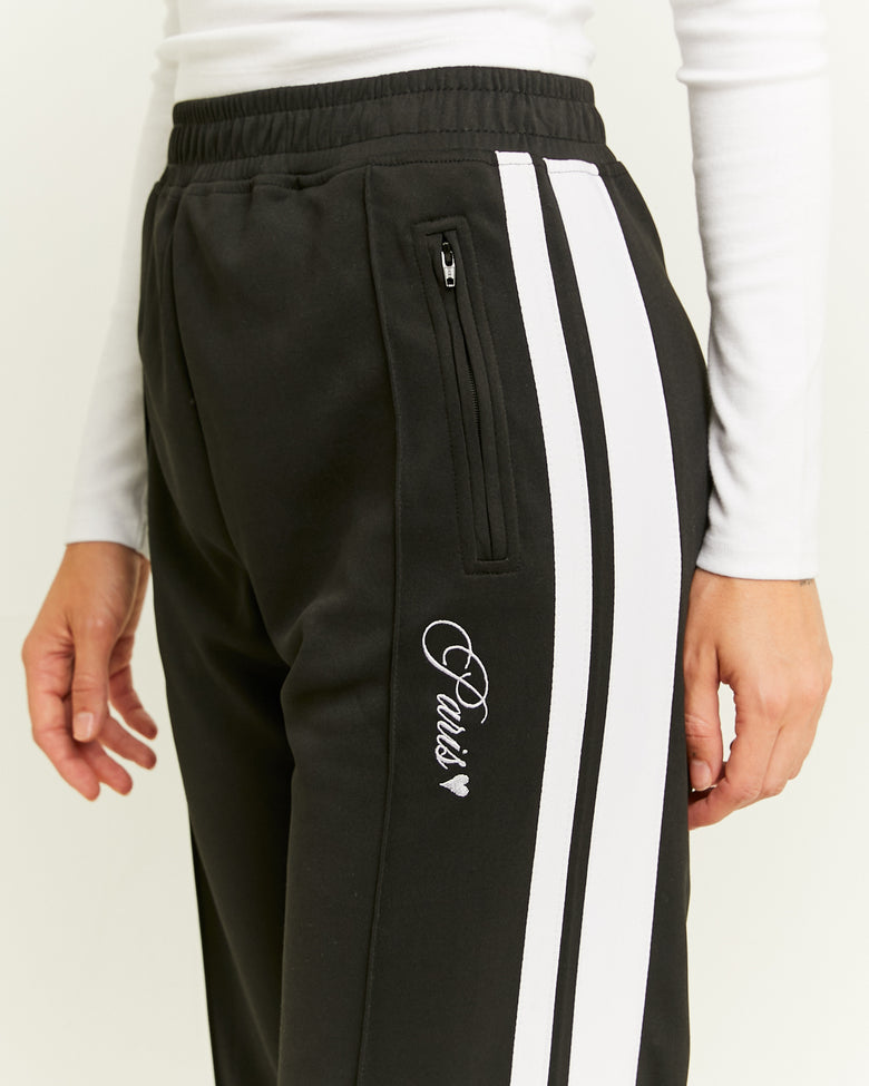 Straight Leg Sweatpants with Band Detail | Black