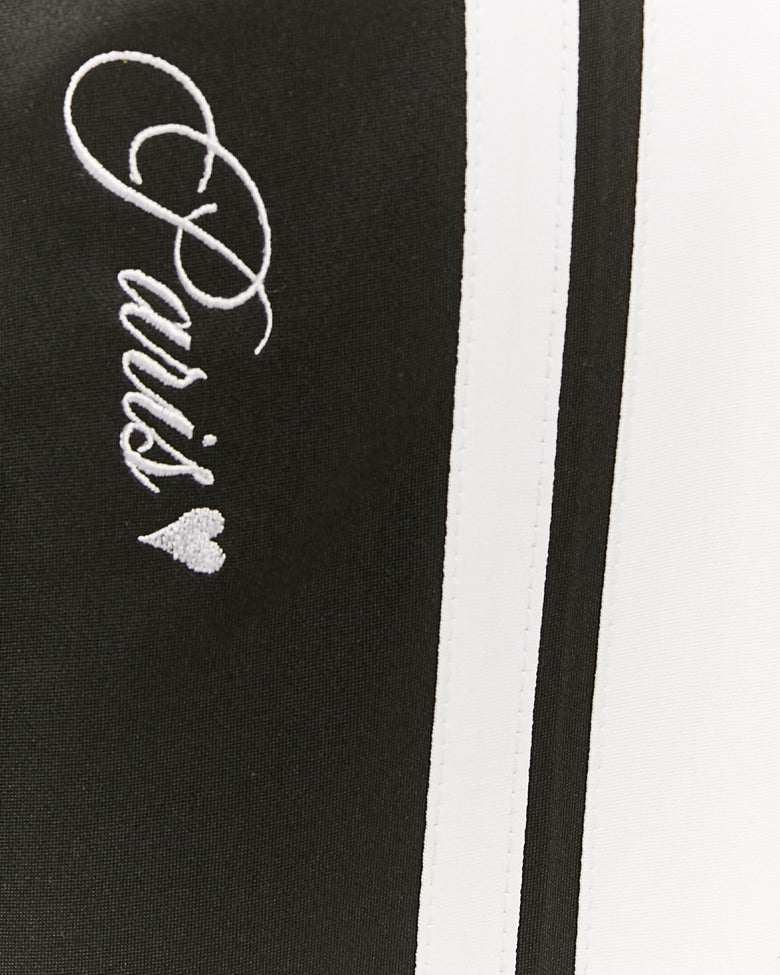 Straight Leg Sweatpants with Band Detail | Black