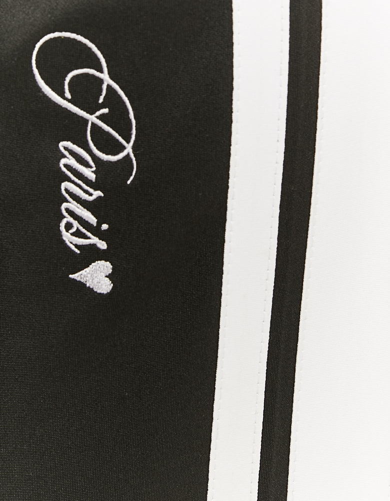 Straight Leg Sweatpants with Band Detail | Black