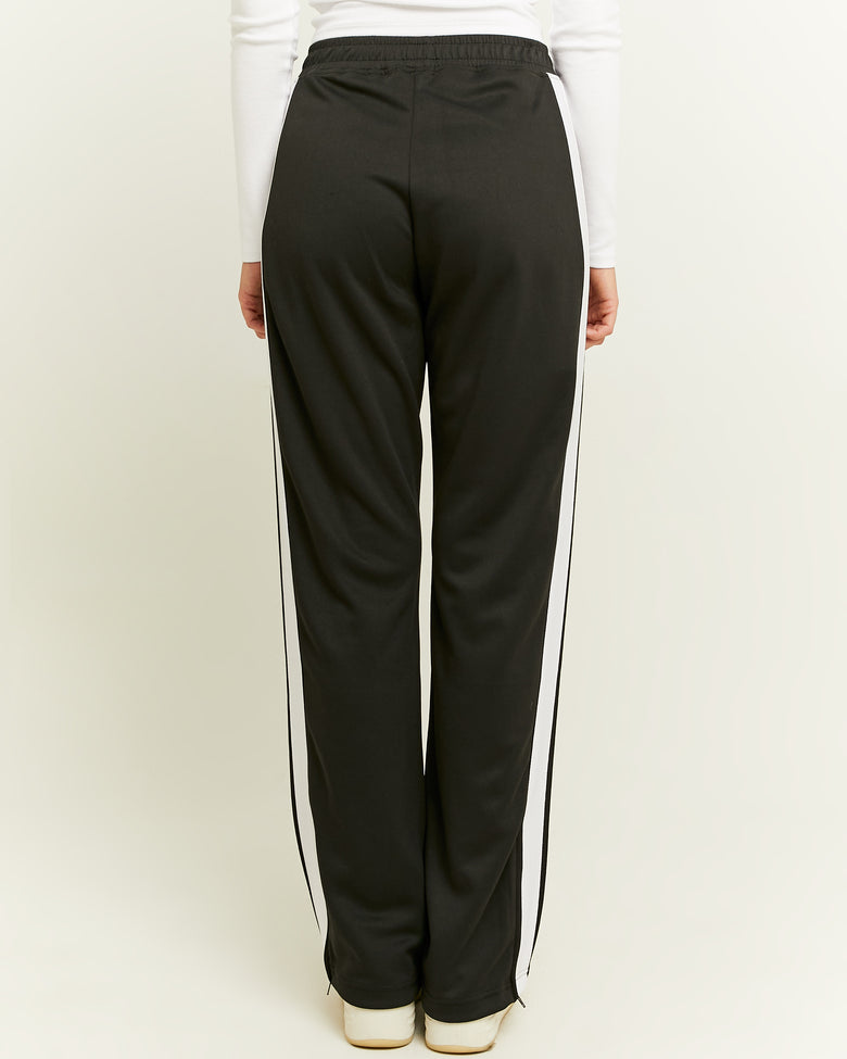 Straight Leg Sweatpants with Band Detail | Black