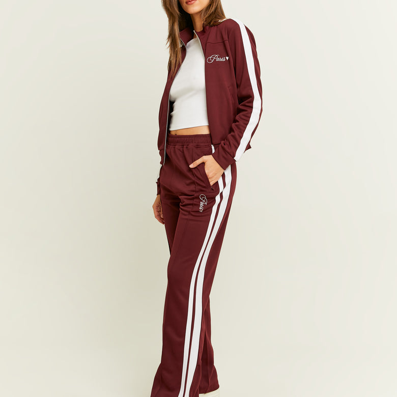 Straight Leg Sweatpants with Band Detail | Bordeau