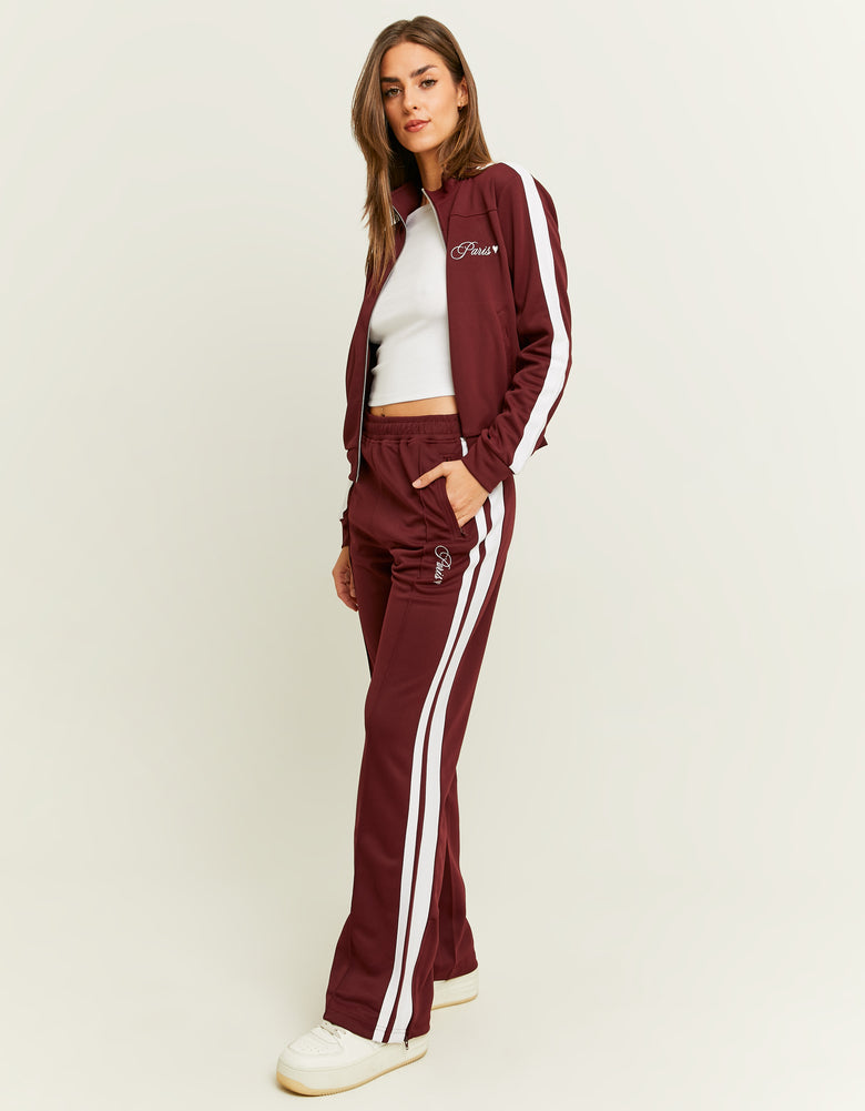 Straight Leg Sweatpants with Band Detail | Bordeau