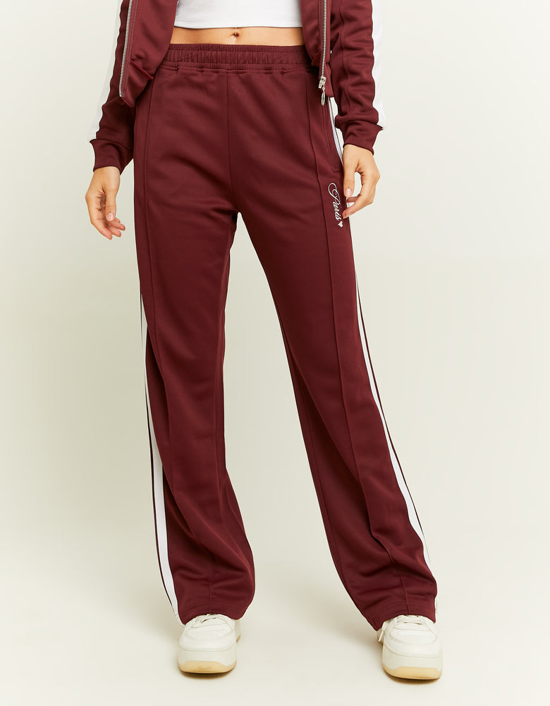 Straight Leg Sweatpants with Band Detail | Bordeau