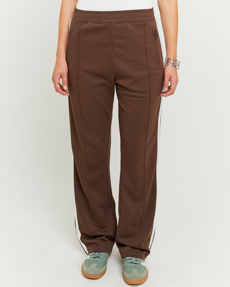 Loose Jogger With Stripes | Brown