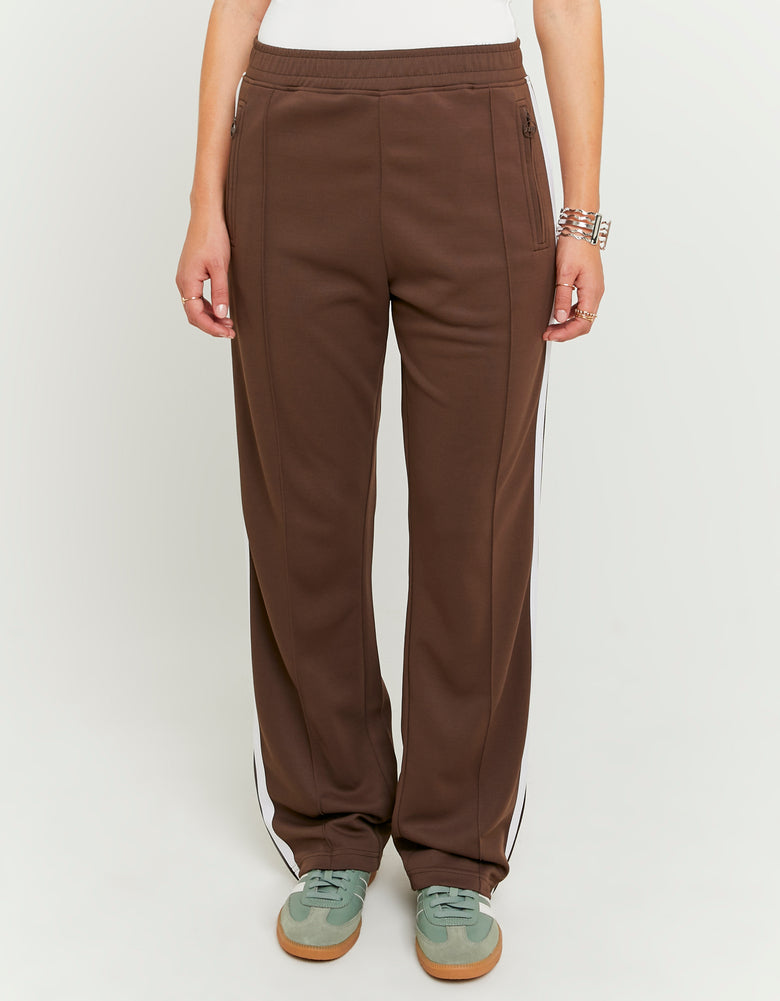 Loose Jogger With Stripes | Brown