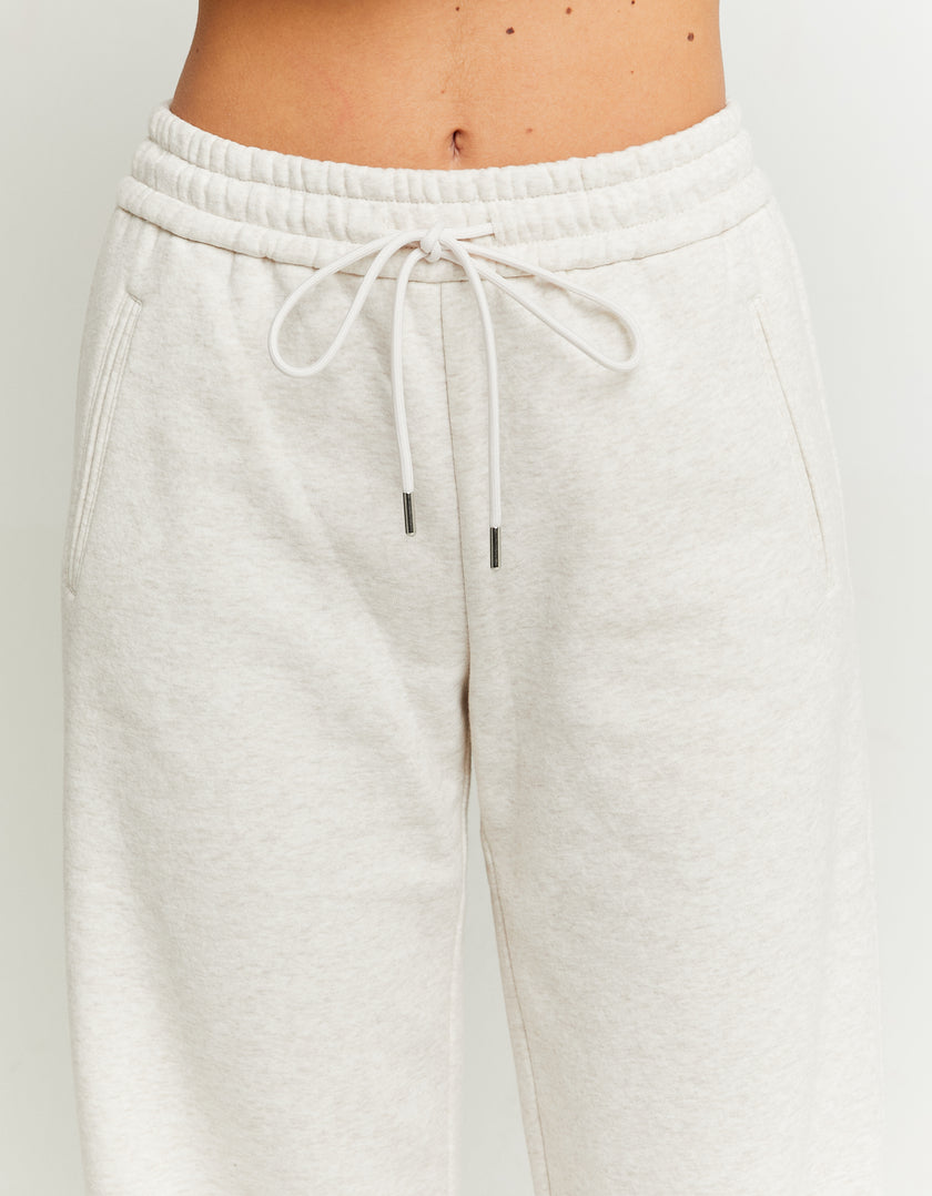 Mid Waist Wide Leg Trousers | Grey Heather