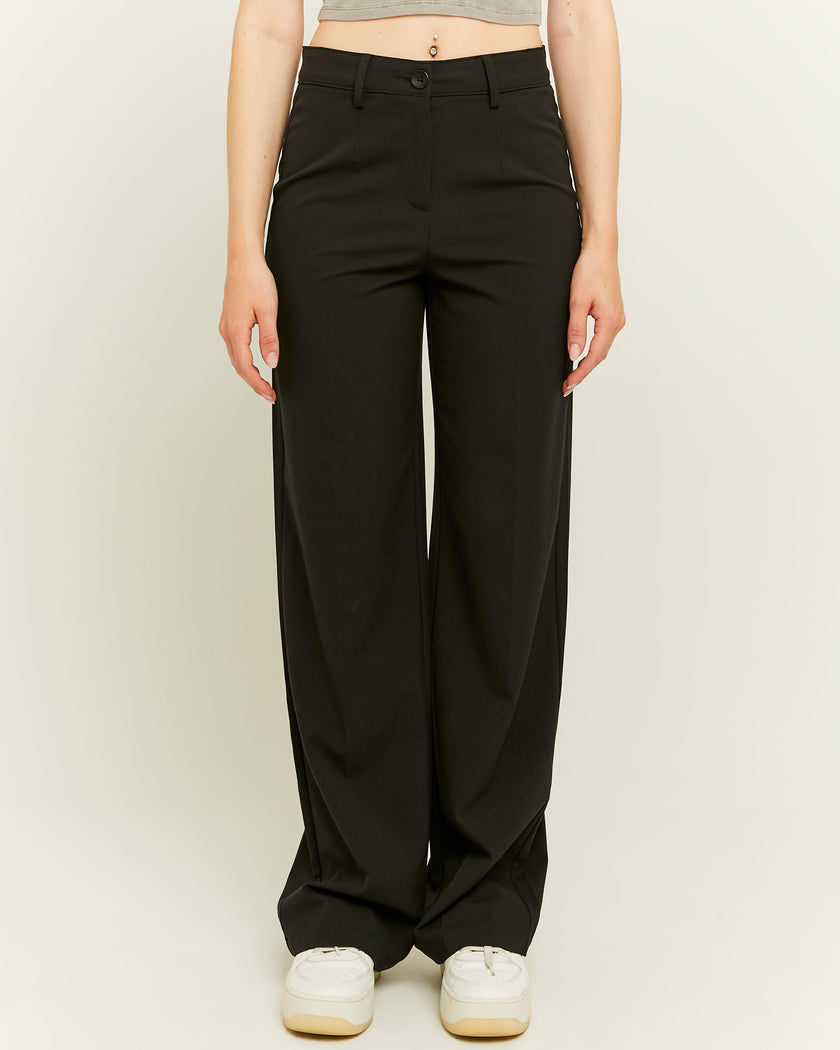 High Waist Straight Tailoring Trousers | Black
