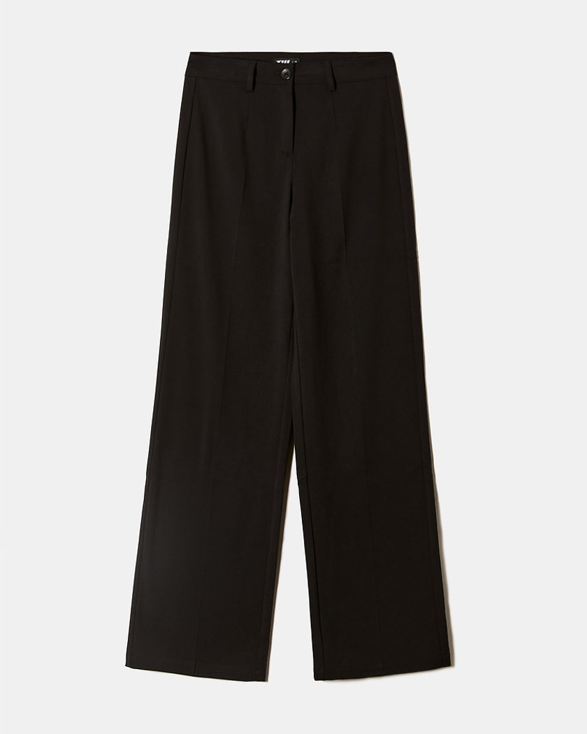 High Waist Straight Tailoring Trousers | Black