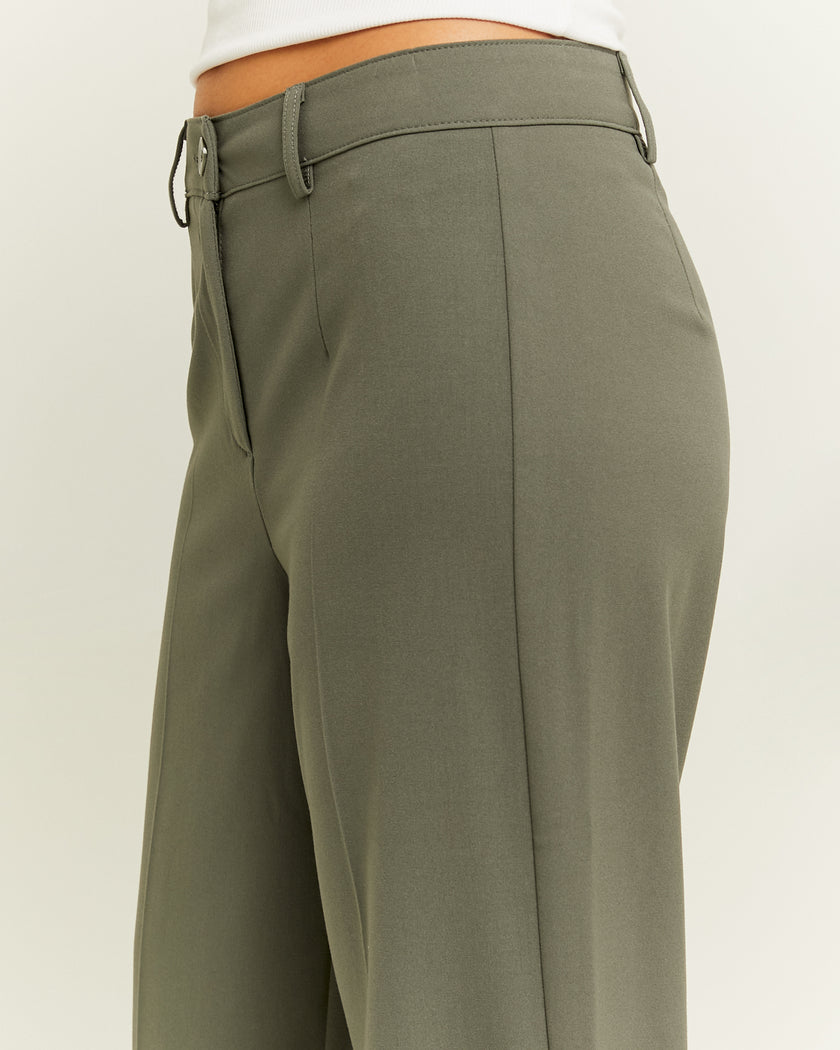 High Waist Straight Tailoring Trousers | Kaki