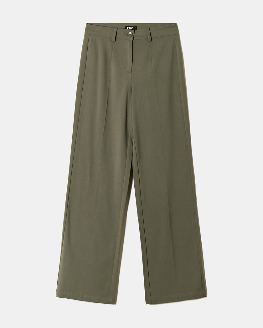 High Waist Straight Tailoring Trousers | Kaki