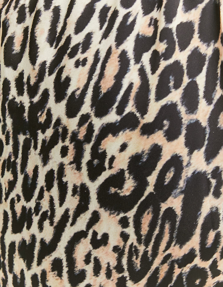 Leo Print Satin Wide Leg Pants | Leo Print