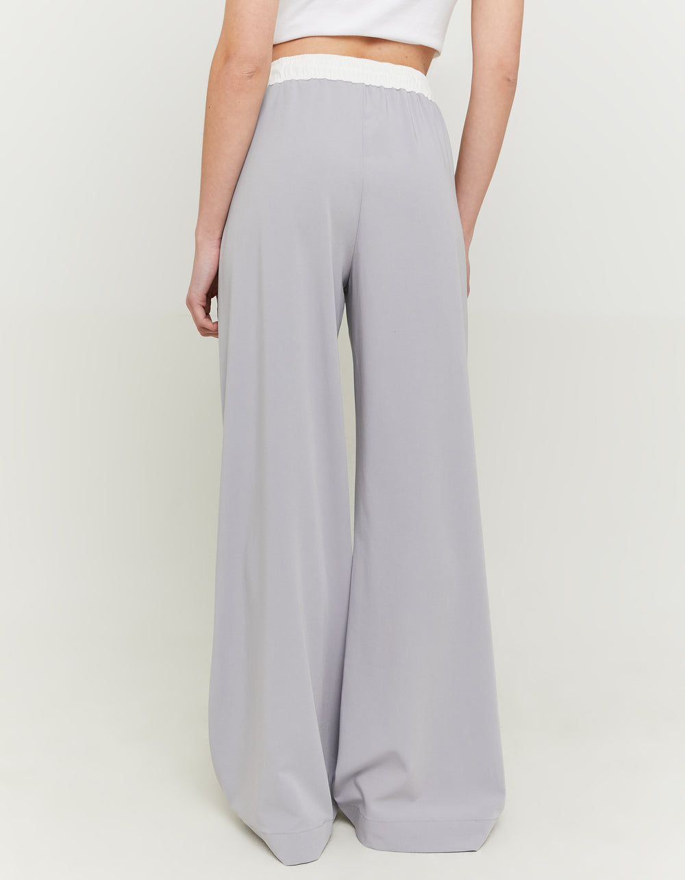 Mid Waist Wide Leg Trousers | Grey