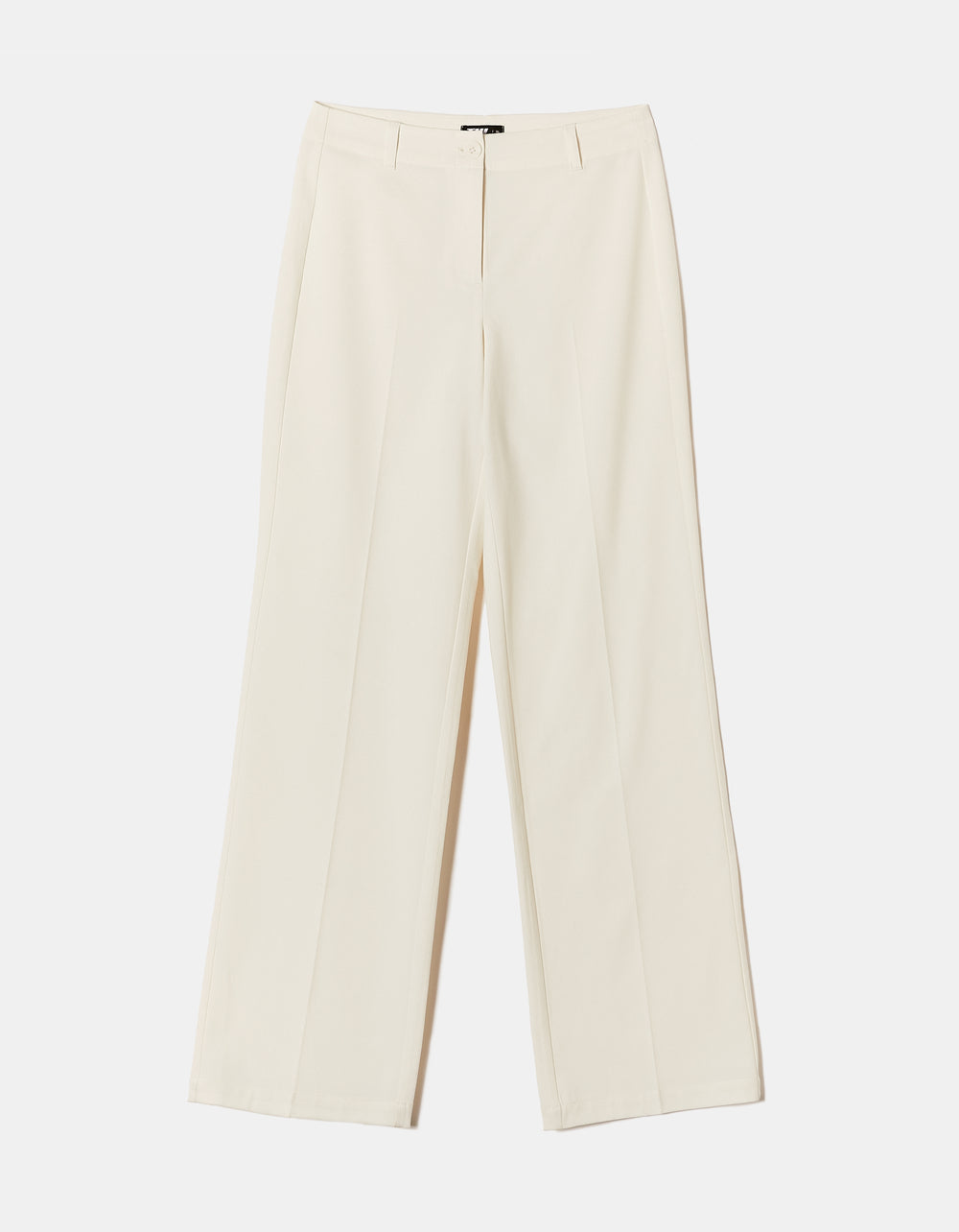 Mid Waist Straight Trousers | White