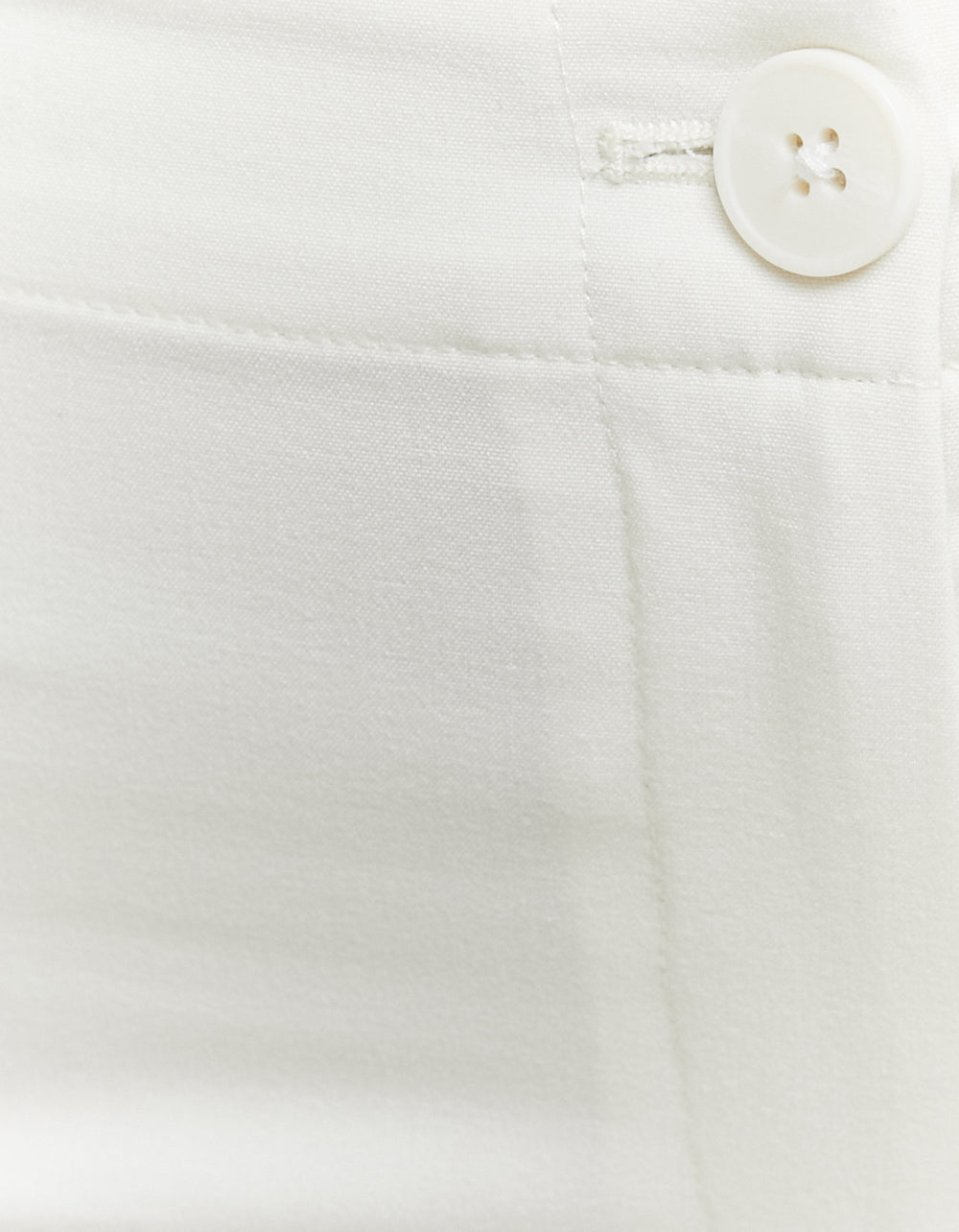 Mid Waist Straight Trousers | White