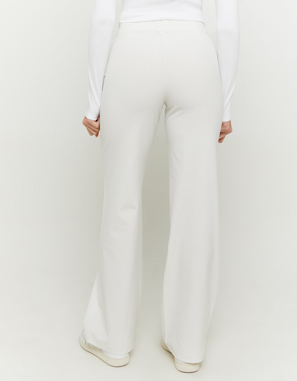 Mid Waist Straight Trousers | White