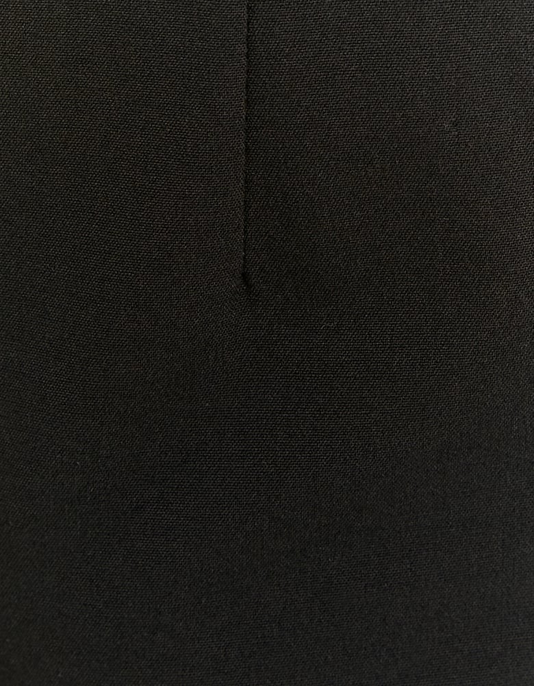 Straight Mid Waist Trousers | Black