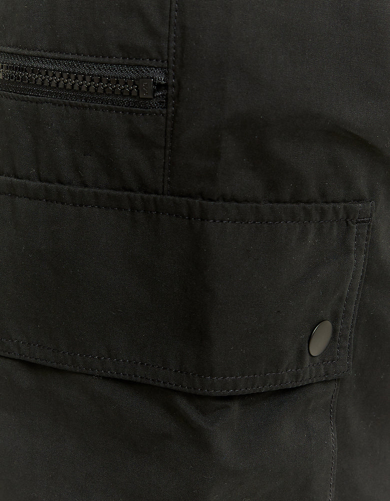 High Waist Cargo Parachute Trousers | Black