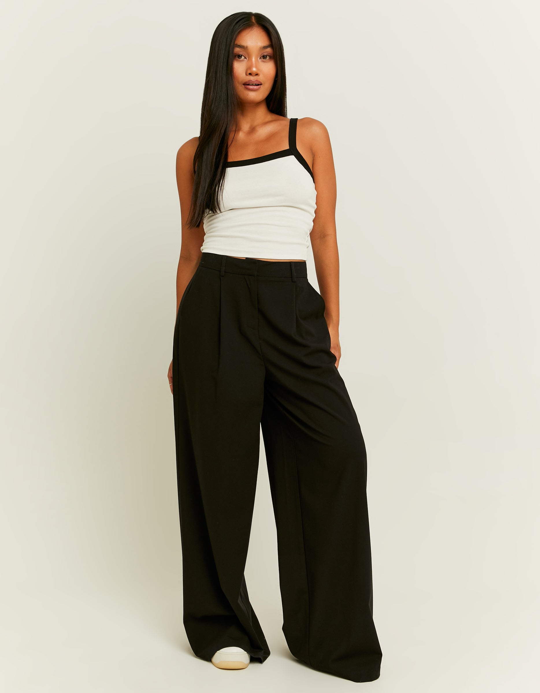 High Waist Wide Leg Tailoring Trousers | Black