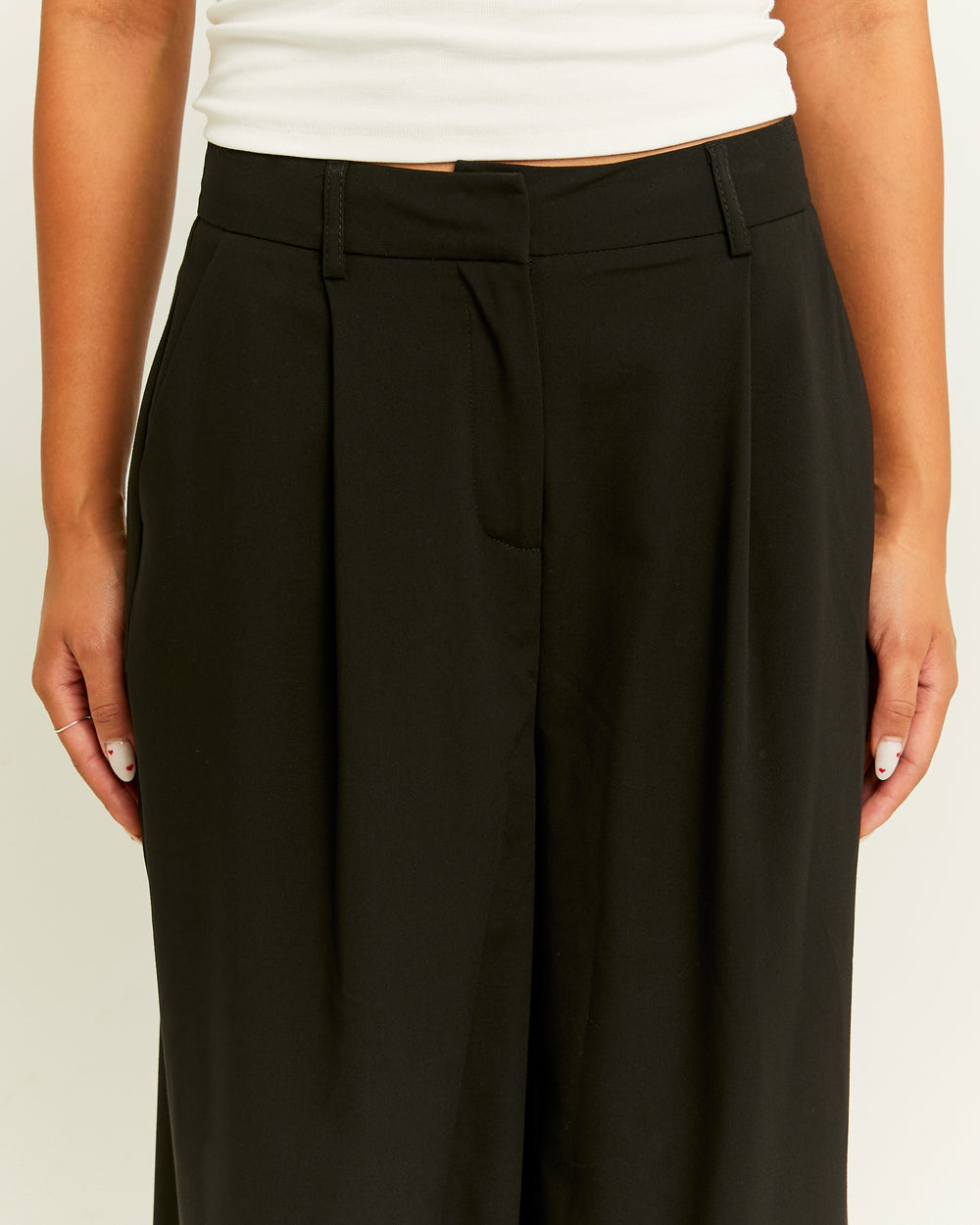 High Waist Wide Leg Tailoring Trousers | Black