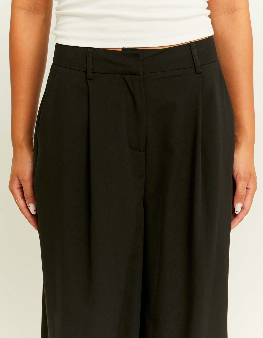 High Waist Wide Leg Tailoring Trousers | Black