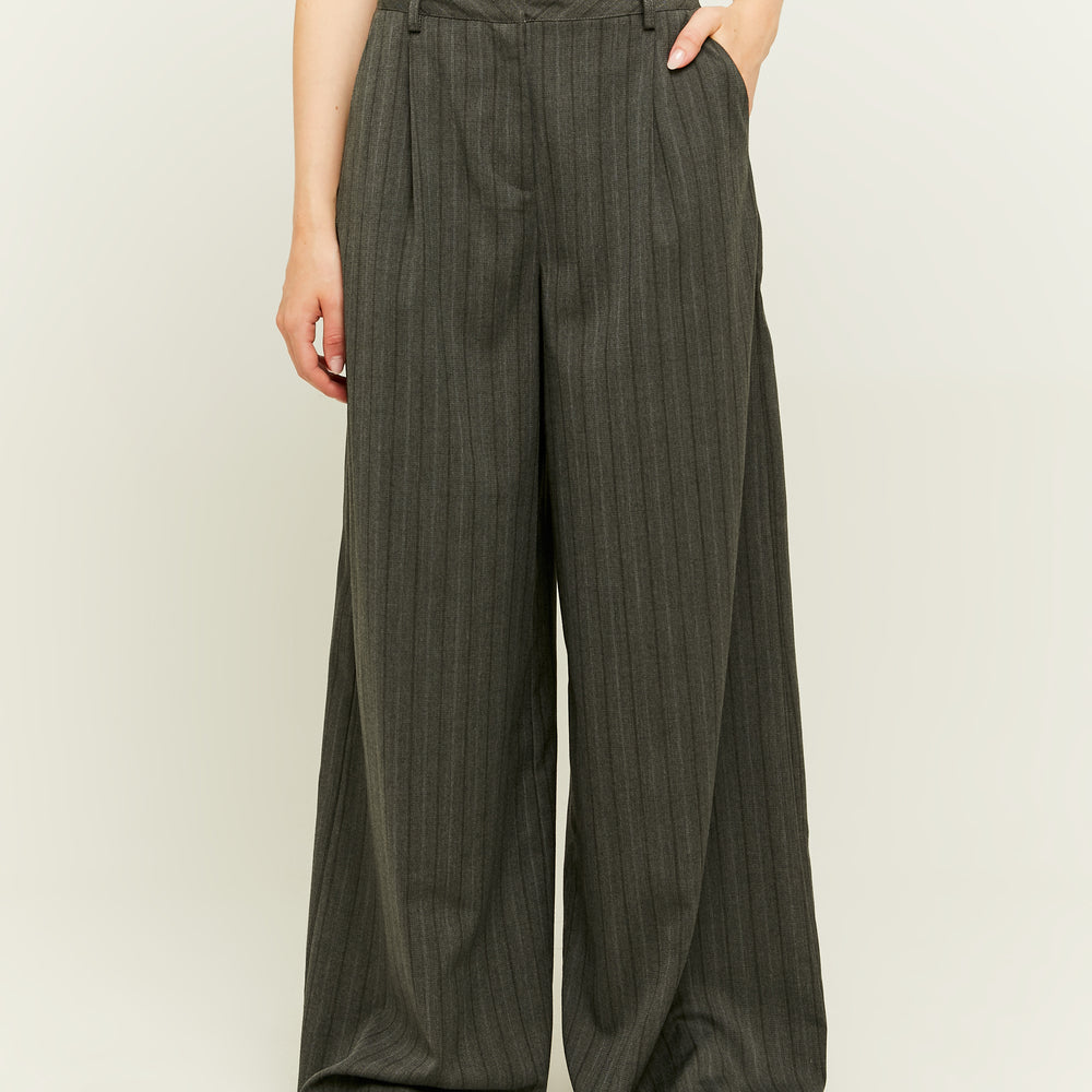 High Waist Wide Leg Tailoring Trousers | Dark Grey