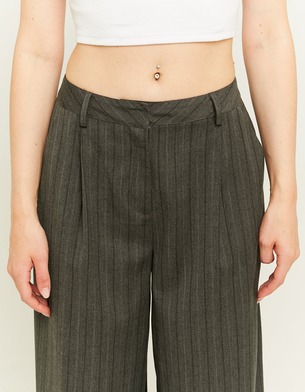 High Waist Wide Leg Tailoring Trousers | Dark Grey