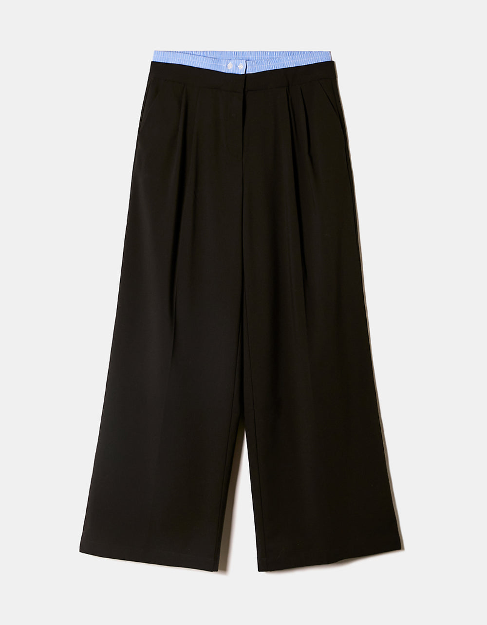Double Waist Wide Leg Trousers | Black