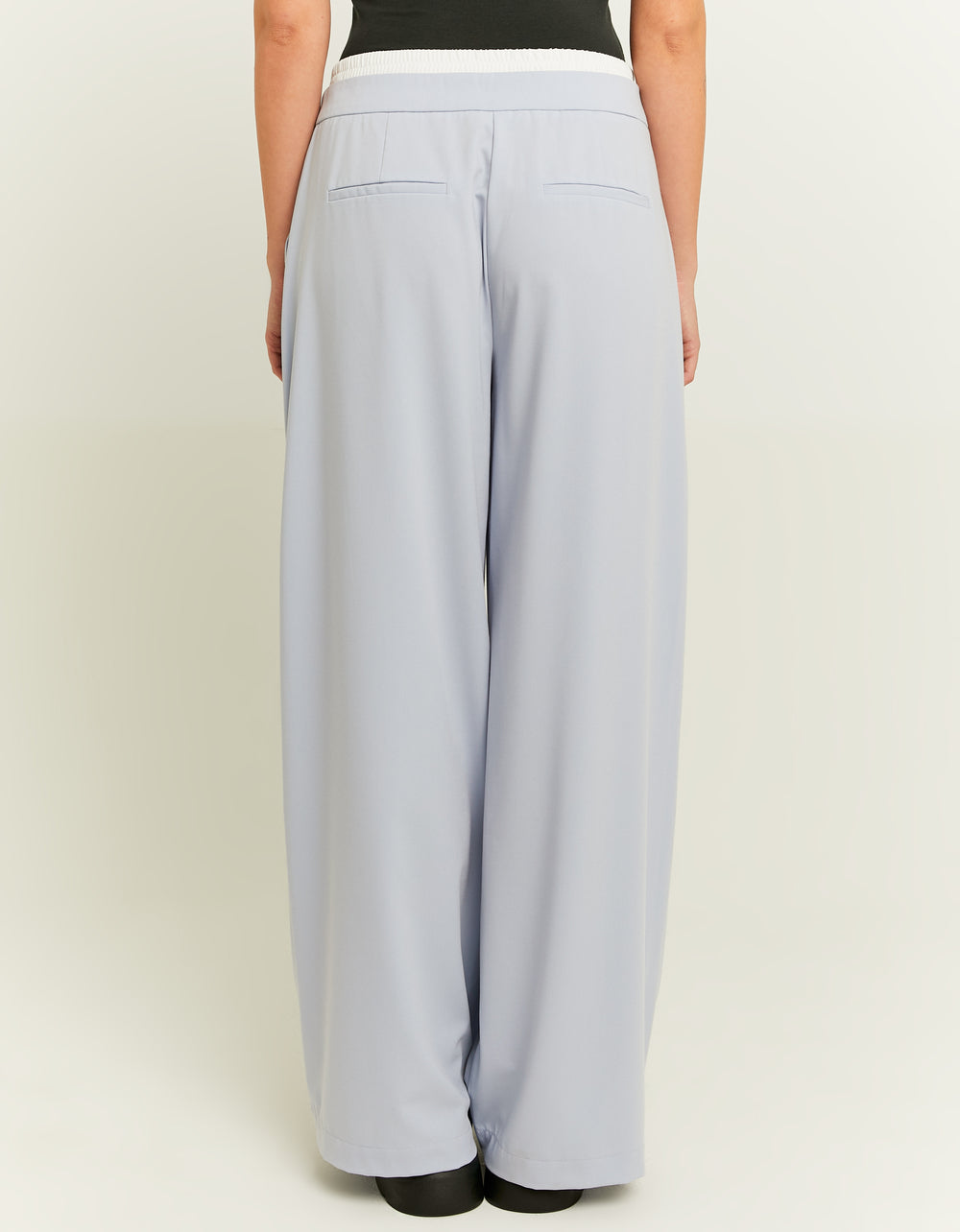 Double Waist Wide Leg Trousers | Light Blue