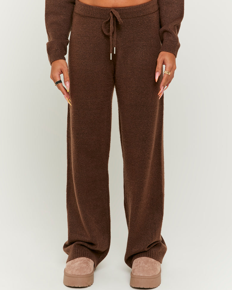 Flare Knitted Trousers | Brown