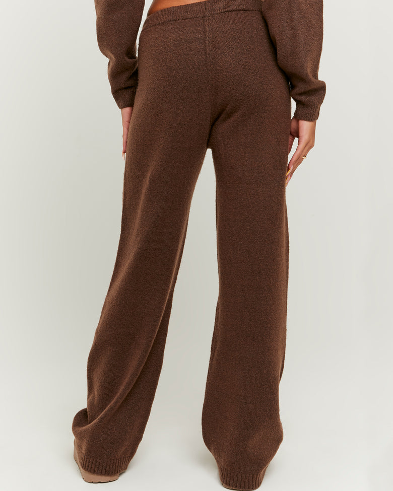 Flare Knitted Trousers | Brown