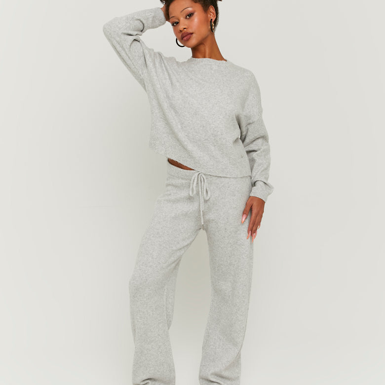 Flare Knitted Trousers | Grey