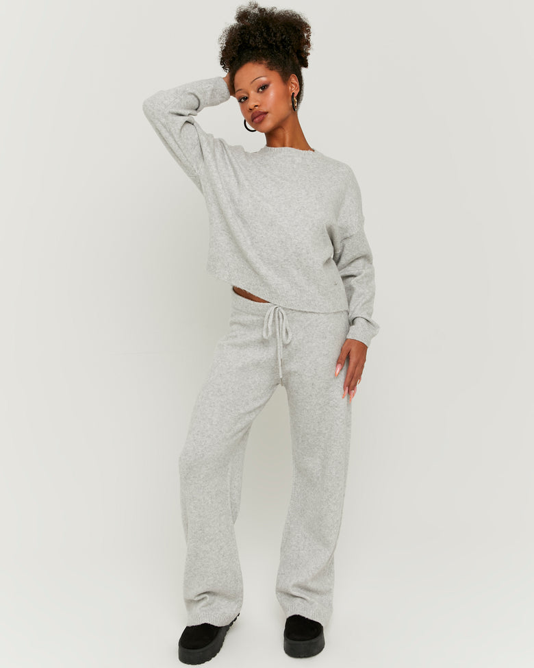 Flare Knitted Trousers | Grey