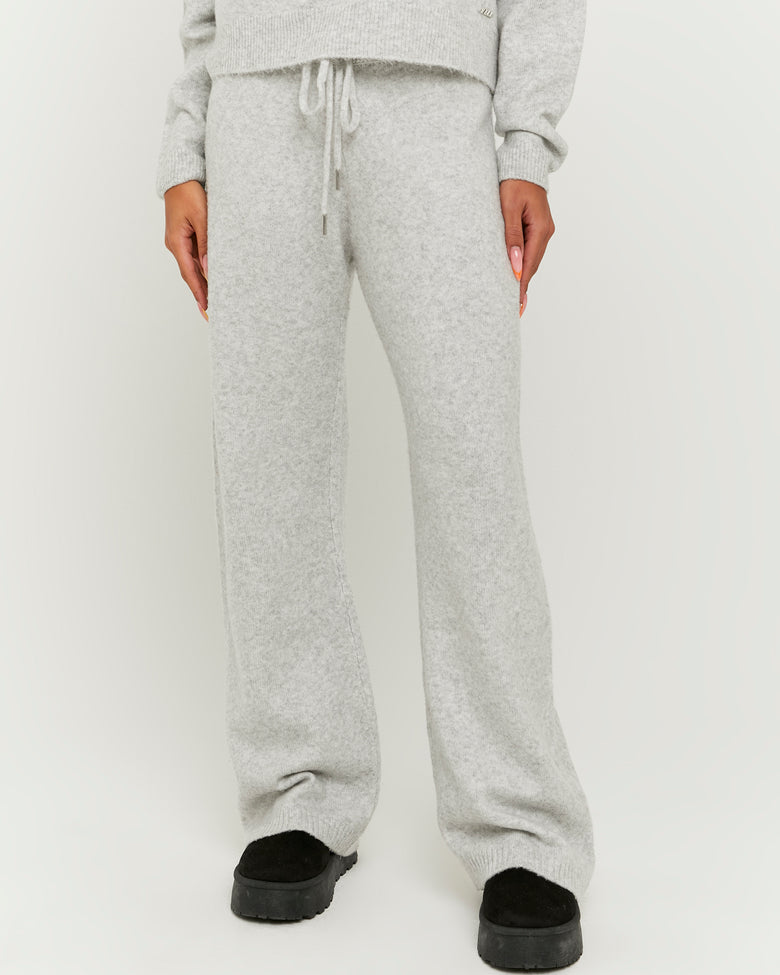 Flare Knitted Trousers | Grey