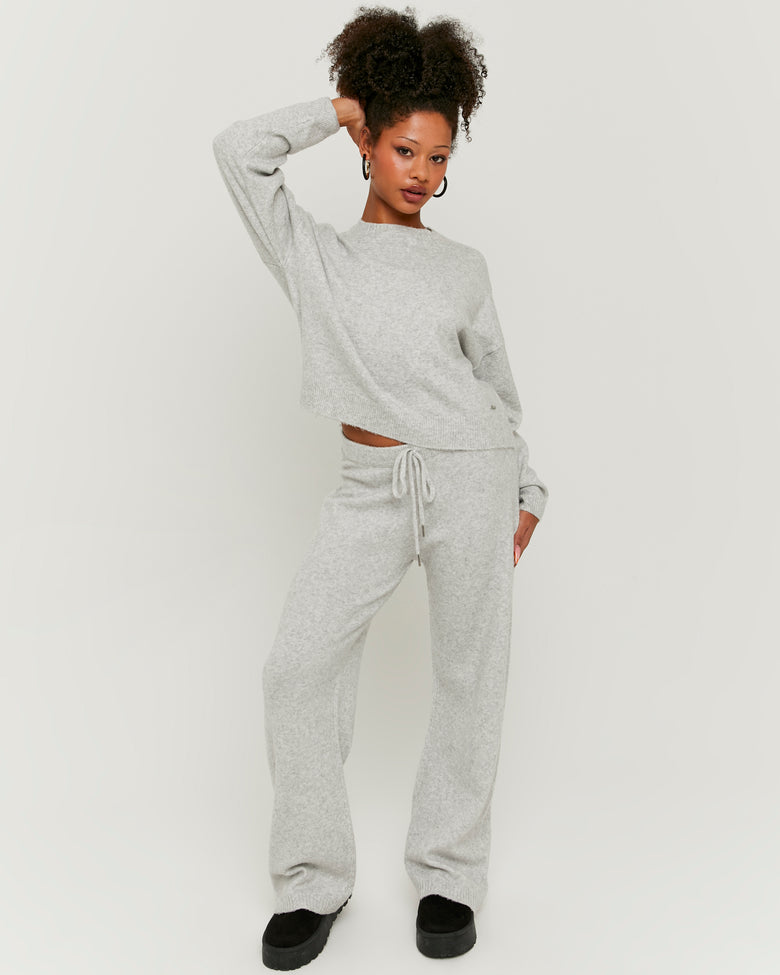 Flare Knitted Trousers | Grey