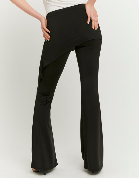 Mid Waist Flared Trousers | Black