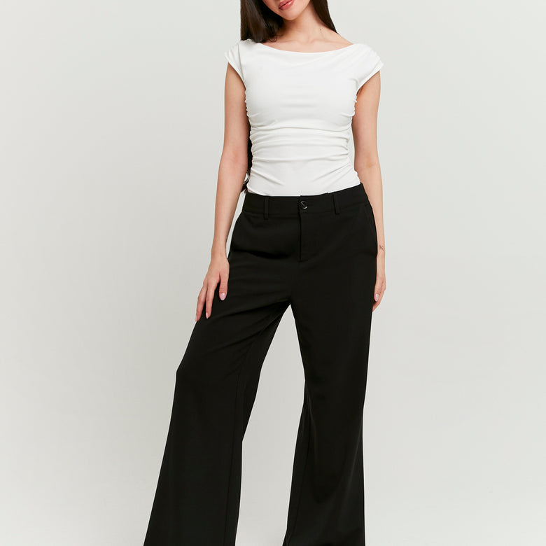 Tailored Wide Leg Trousers | Black