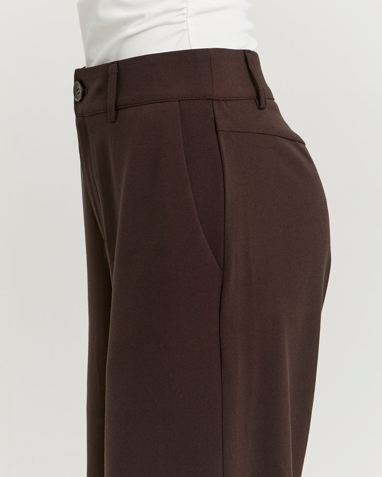 Tailored Wide Leg Trousers | Brown