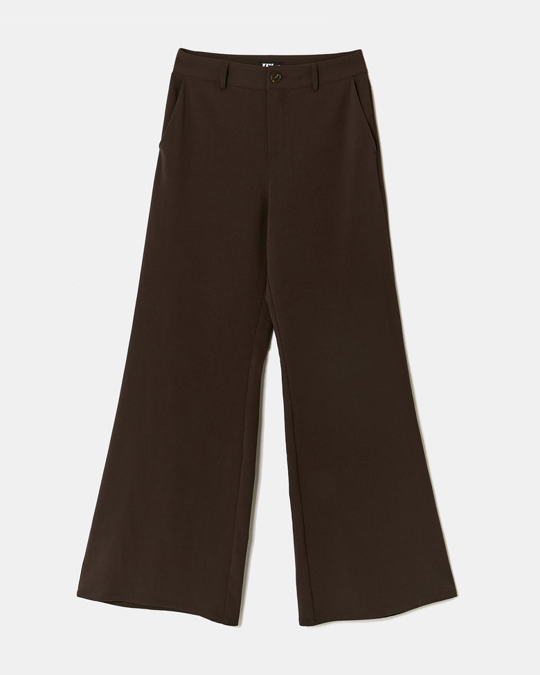 Tailored Wide Leg Trousers | Brown