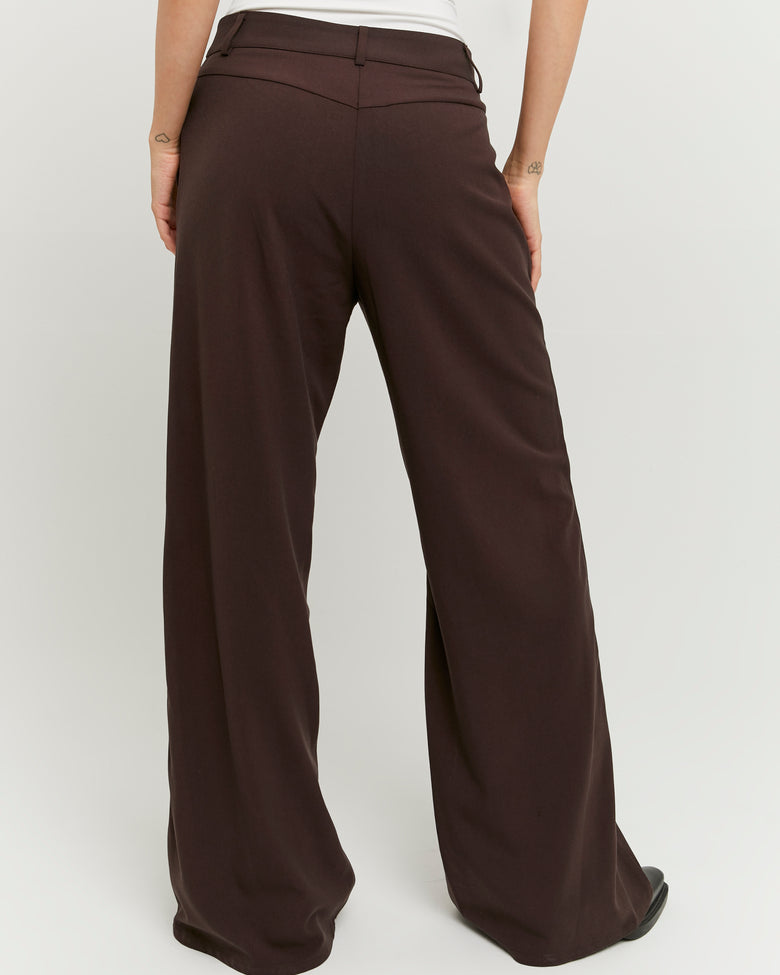 Tailored Wide Leg Trousers | Brown