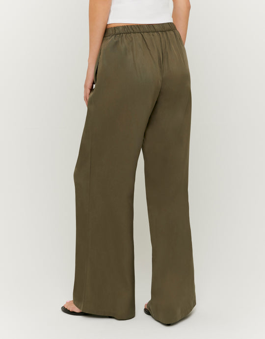 Mid-Rise Straight Leg Trousers | Kakki