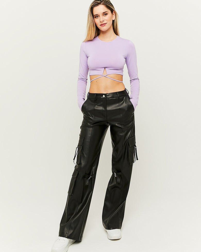 Faux Leather Trousers | Black