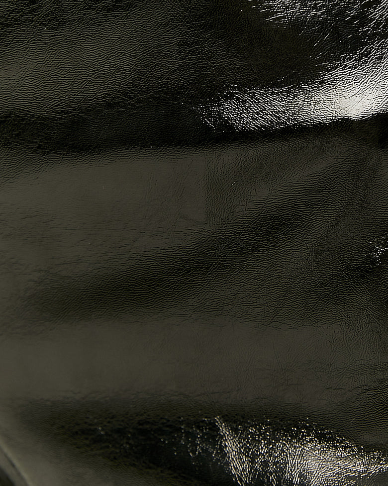 Straight Leg Vynil Trousers | Black