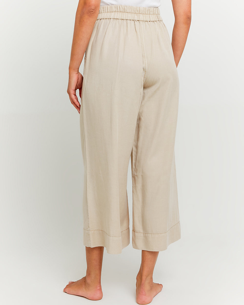 Lightweight Trousers with Elastic Waist Band | Beige