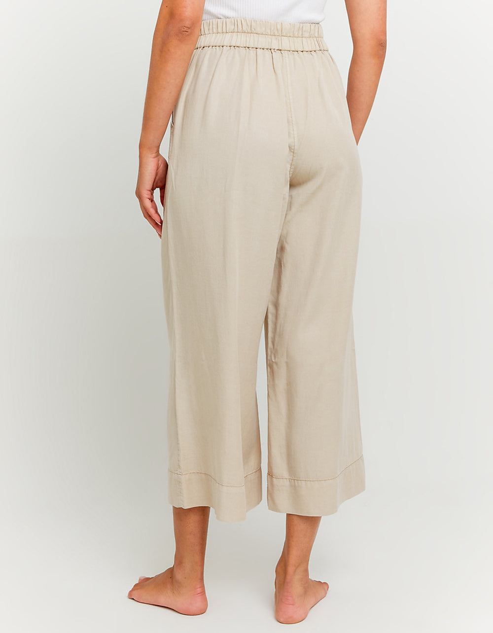Lightweight Trousers with Elastic Waist Band | Beige