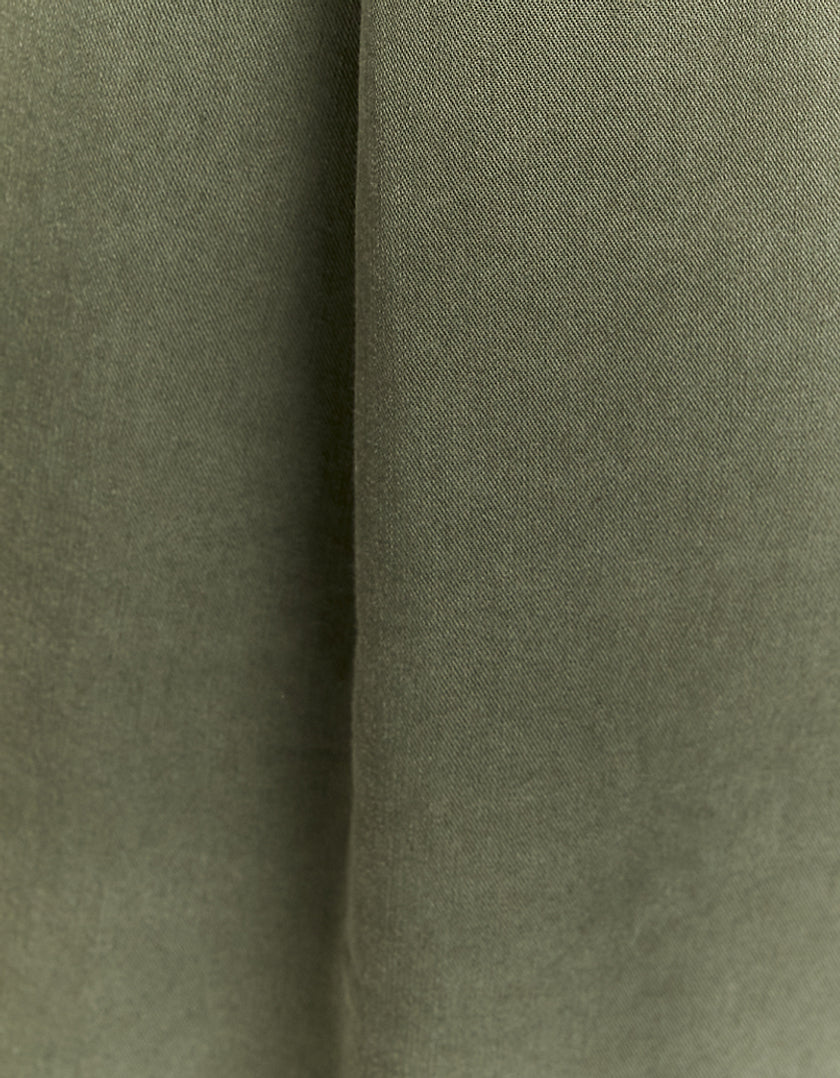 Lightweight Trousers with Elastic Waist Band | Kaki