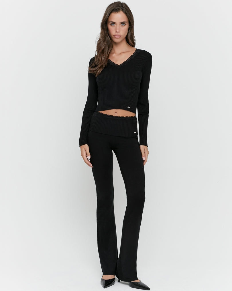Knit pant | Black
