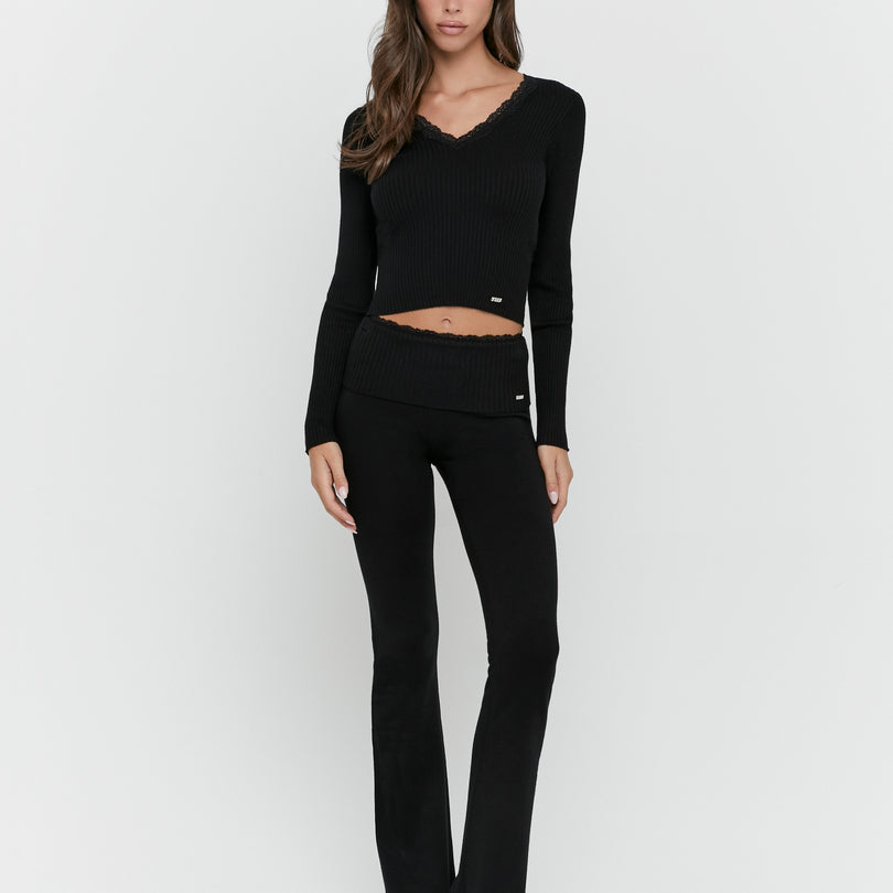 Knit pant | Black